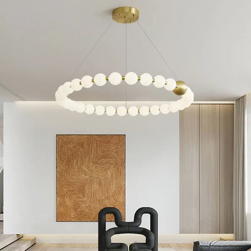Modern gold and white acrylic led chandelier living room pendant light