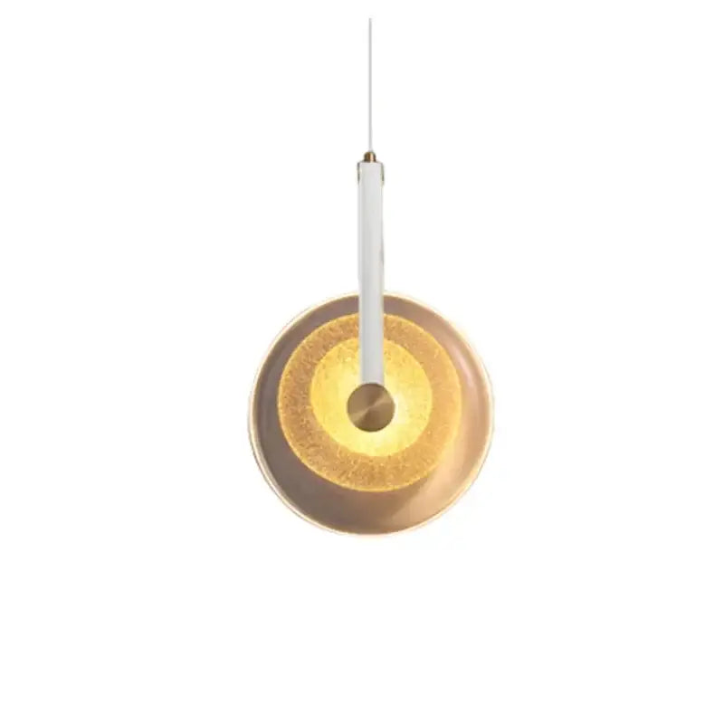 Modern gold and white circular glass led chandelier dining room light