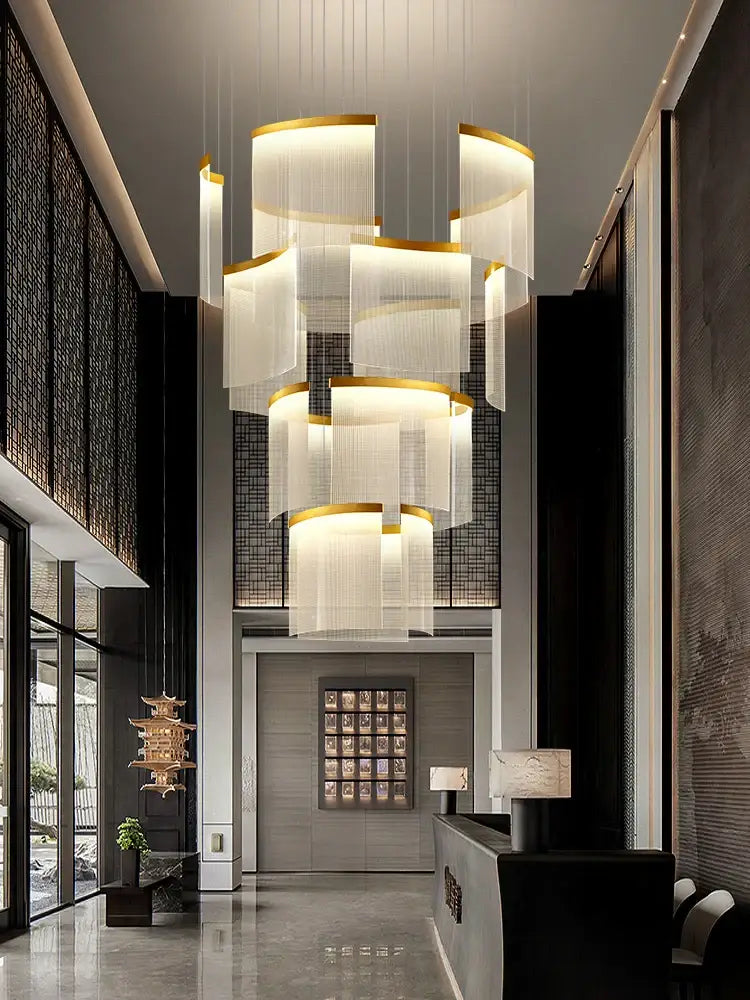 Modern gold and white decorbites acrylic led chandelier living room