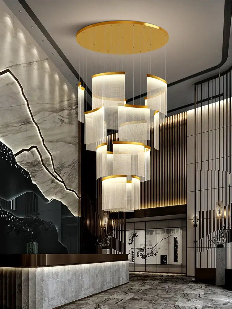 Modern gold and white decorbites acrylic led chandelier living room