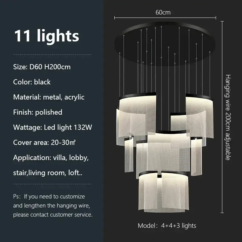 Modern gold and white decorbites acrylic led chandelier living room
