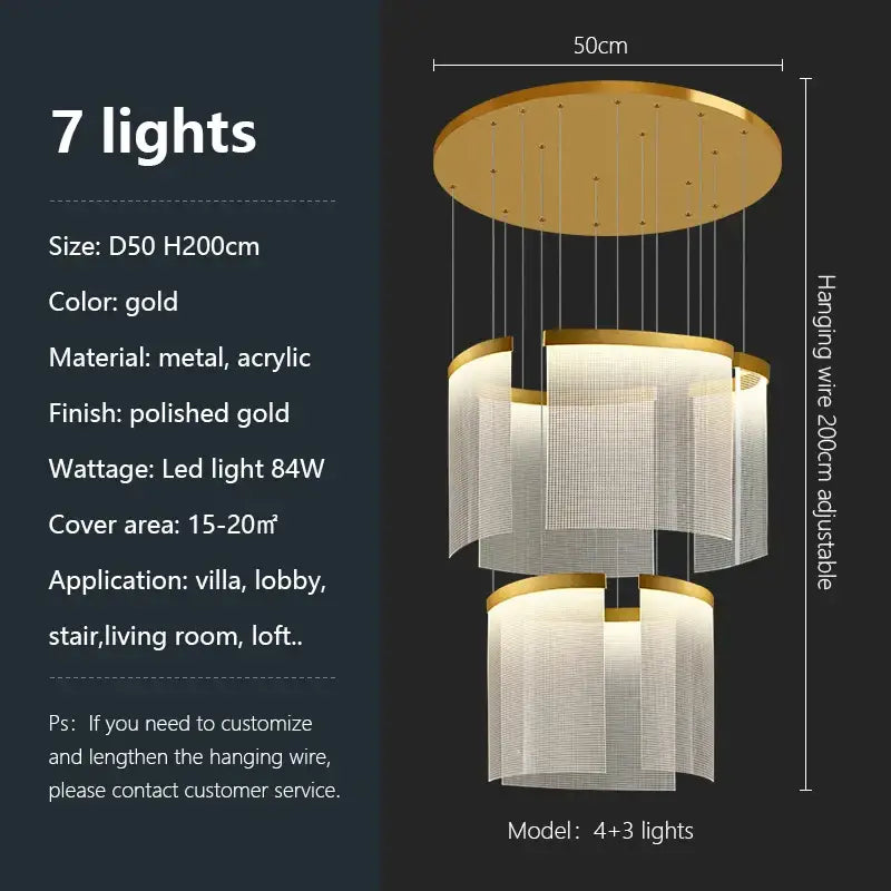 Modern gold and white decorbites acrylic led chandelier living room