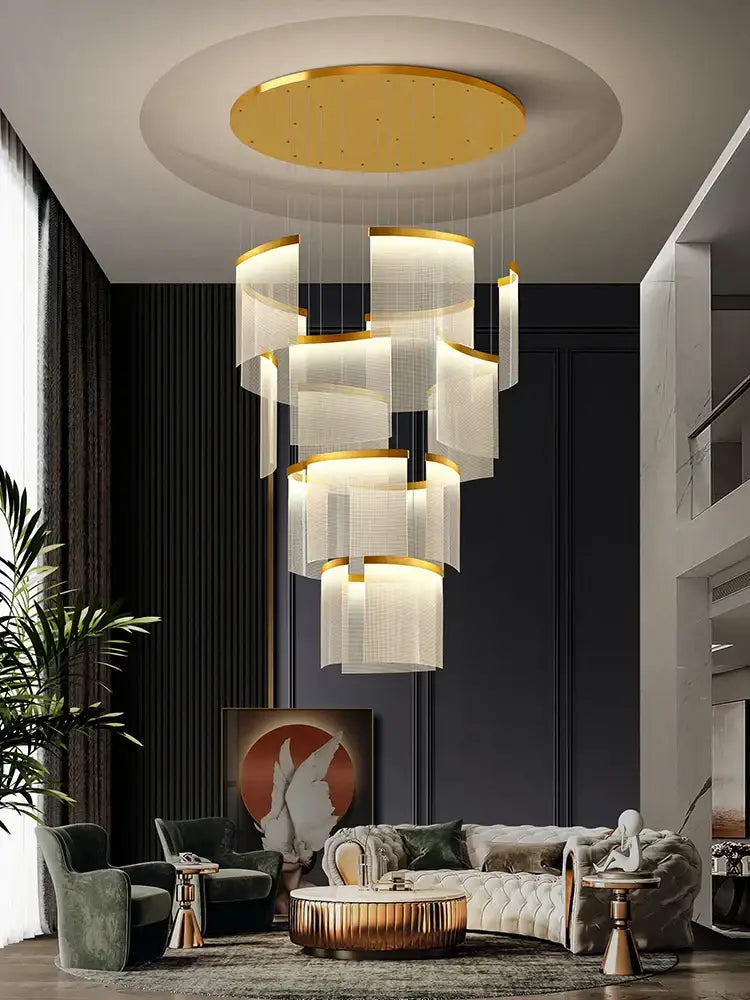 Modern gold and white decorbites acrylic led chandelier living room