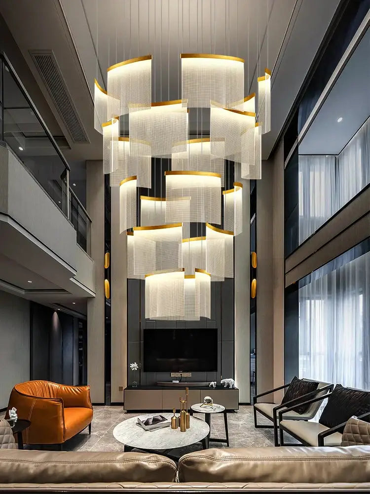 Modern gold and white decorbites acrylic led chandelier living room