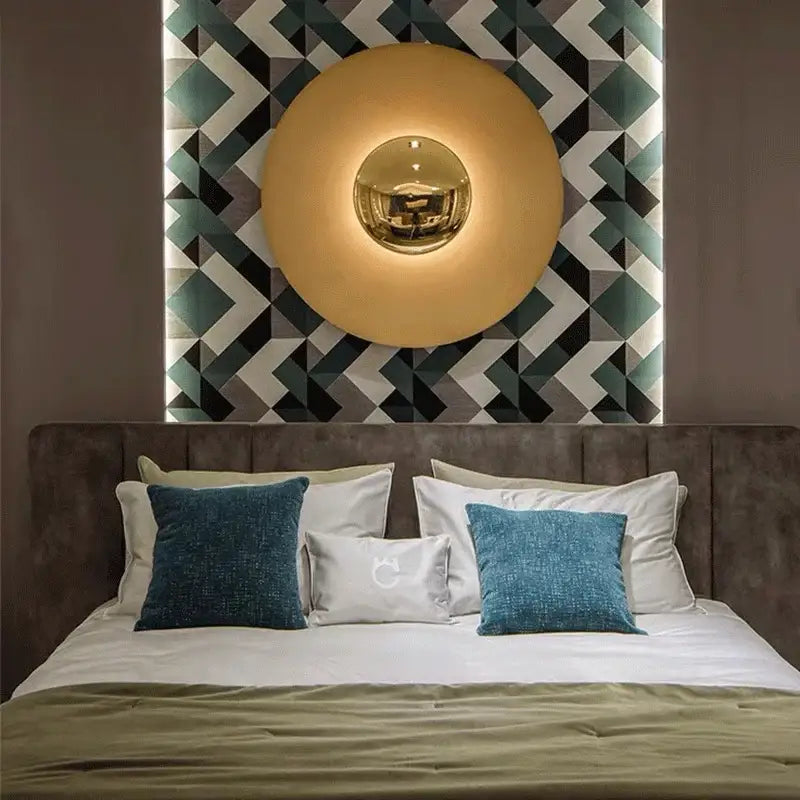 Modern gold and white led ufo wall sconces bedside lamp bedroom decor