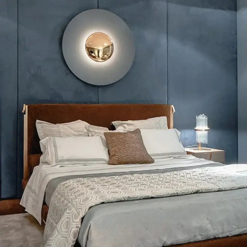 Modern gold and white led ufo wall sconces bedside lamp bedroom decor