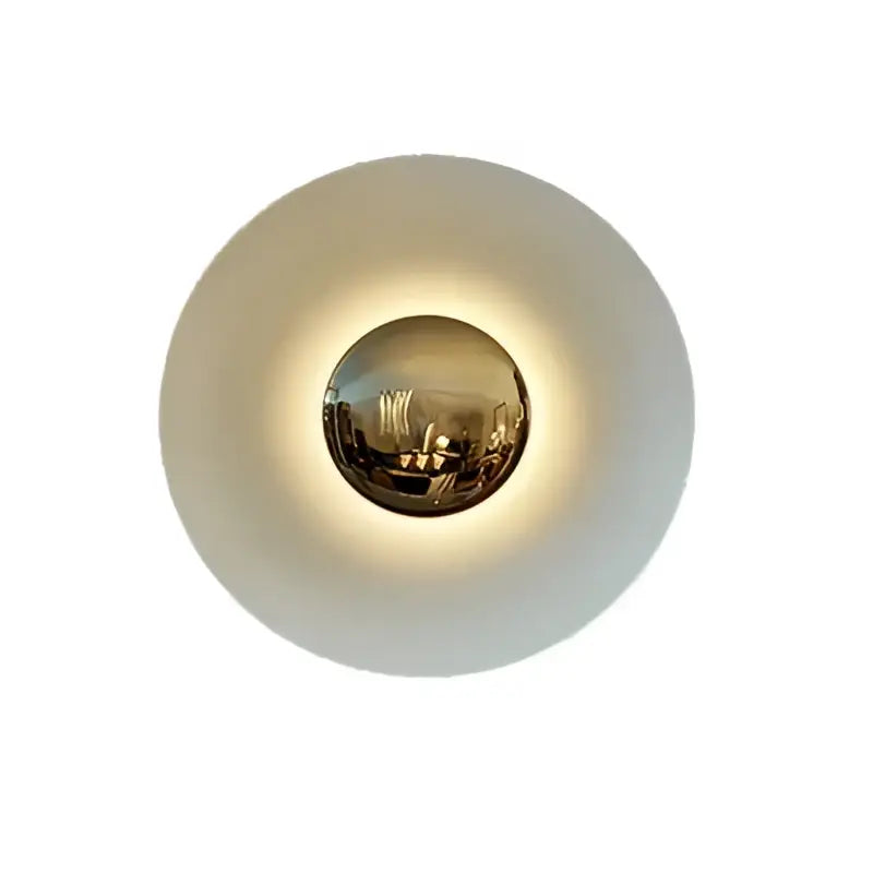 Modern gold and white led ufo wall sconces for bedroom ambiance