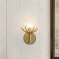 Modern gold antler design wall sconce bedroom clear latticed glass