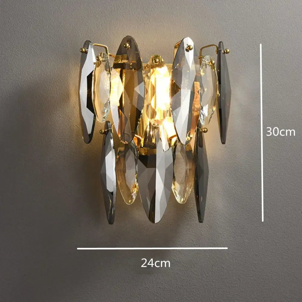 Modern gold ash crystal ceiling chandeliers living room pendant light