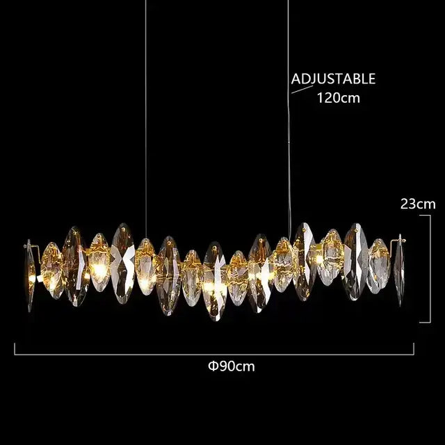Modern gold ash crystal ceiling chandeliers living room pendant light