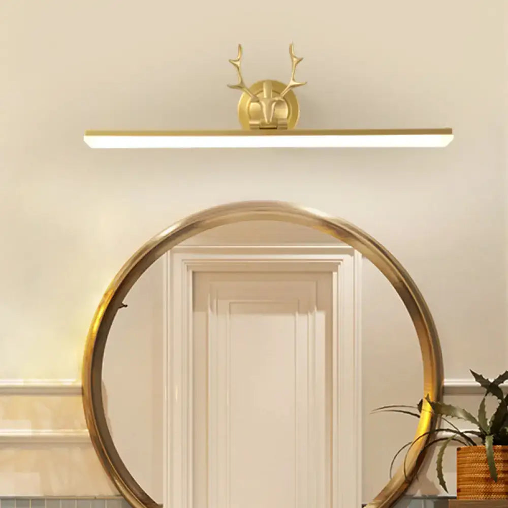 Modern gold & black antler vanity sconce light bedroom wall lamp