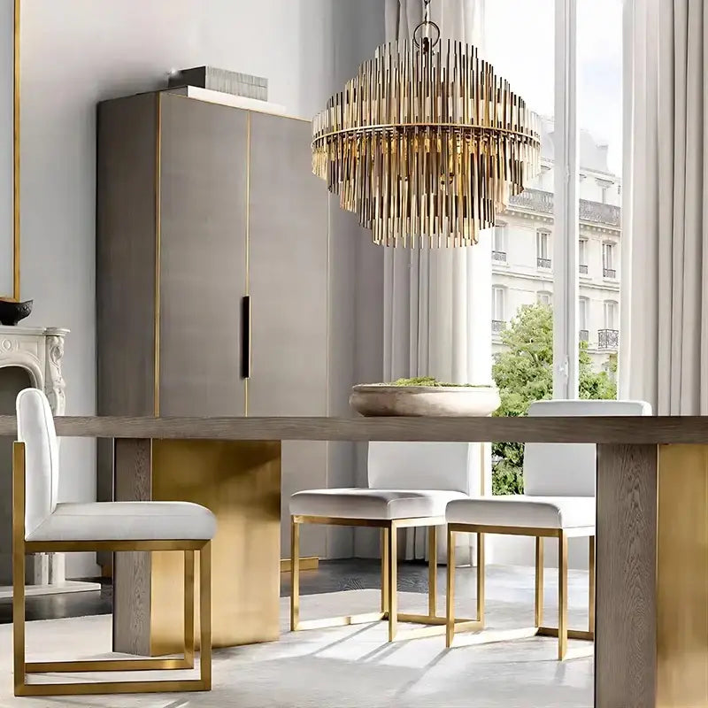 Modern gold & black brass glass ceiling chandelier living room light