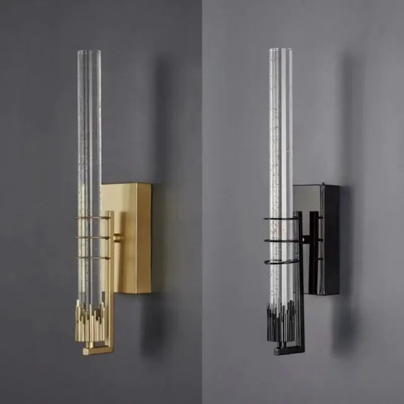 Modern gold & black crystal led wall sconce bedroom light