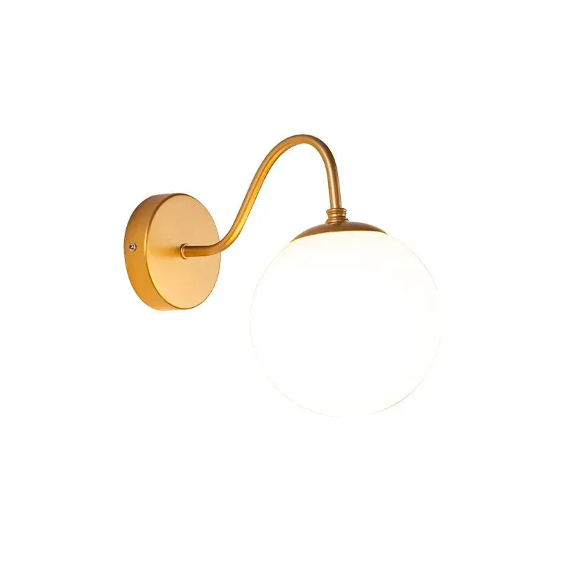 Modern gold & black glass ballight led wall lamp bedroom sconce