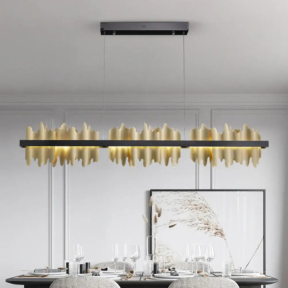 Modern gold & black iceberg design led chandelier dining room light