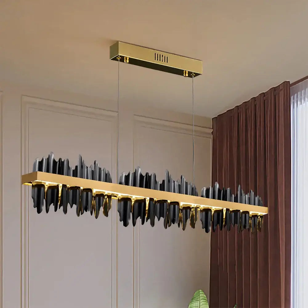 Modern gold & black iceberg design led chandelier dining room light