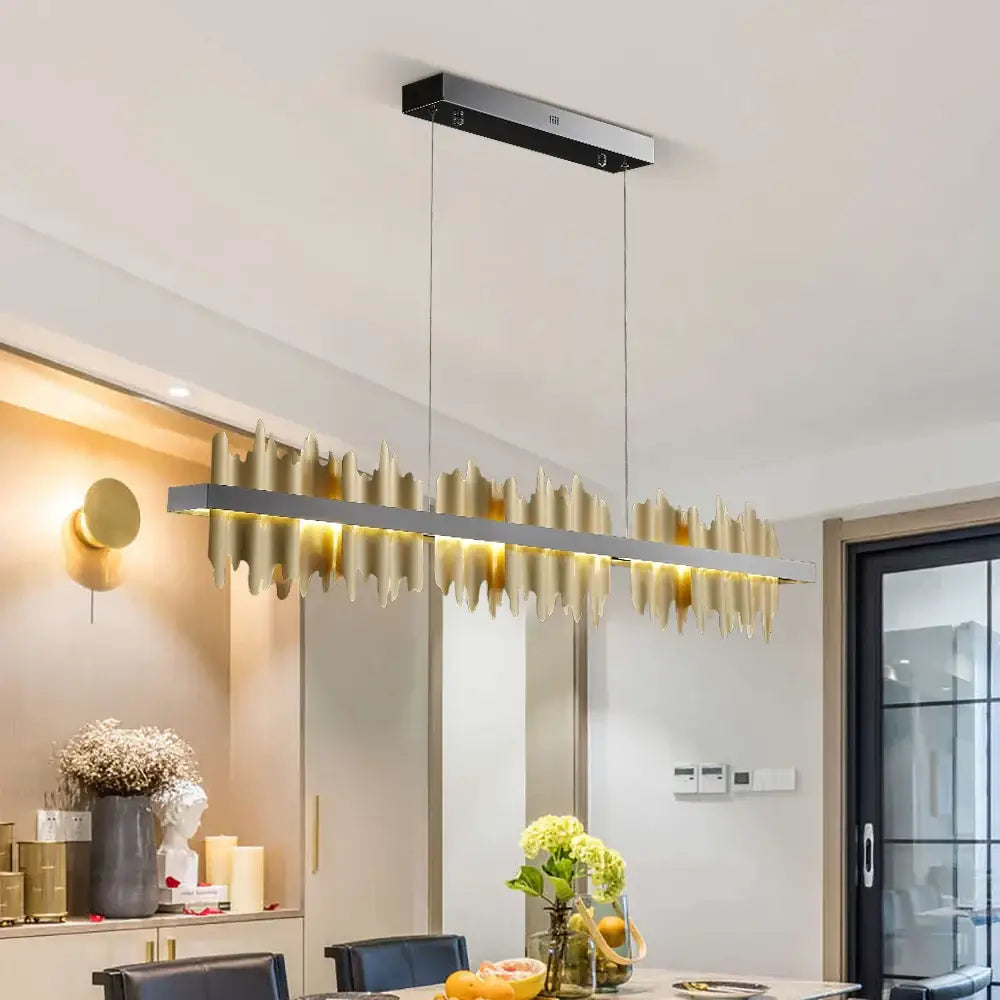 Modern gold & black iceberg design led chandelier dining room light