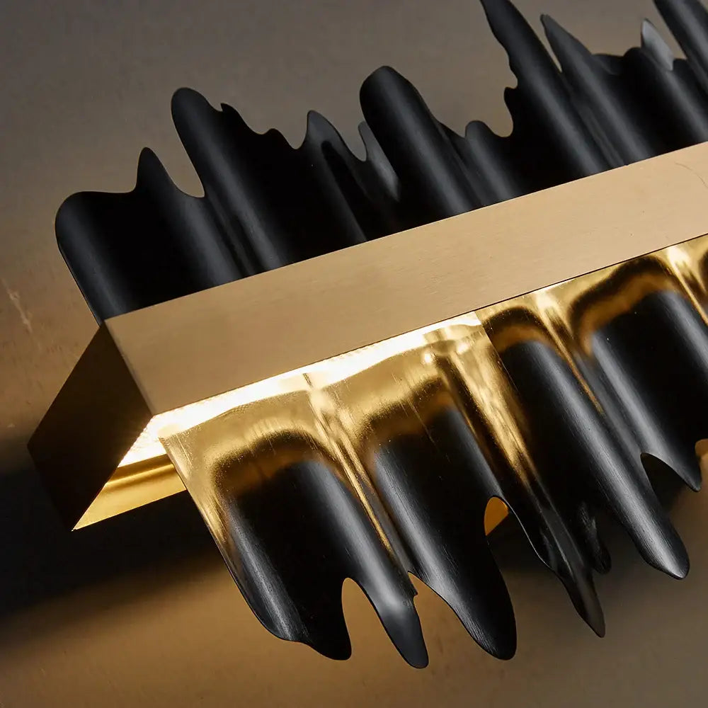 Modern gold & black iceberg design led chandelier dining room light