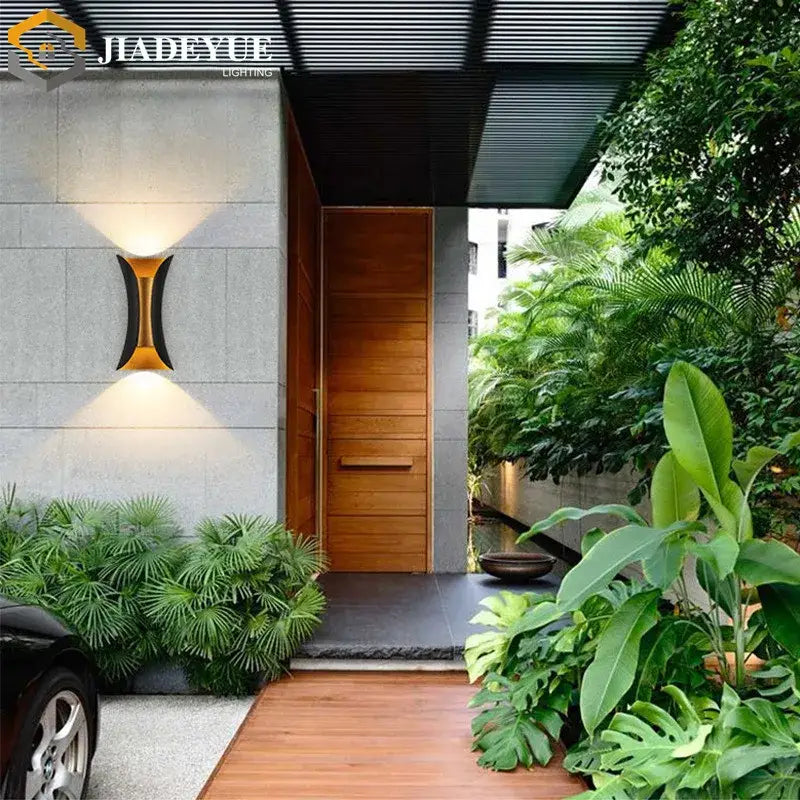 Modern gold & black led wall light garden decor sconce