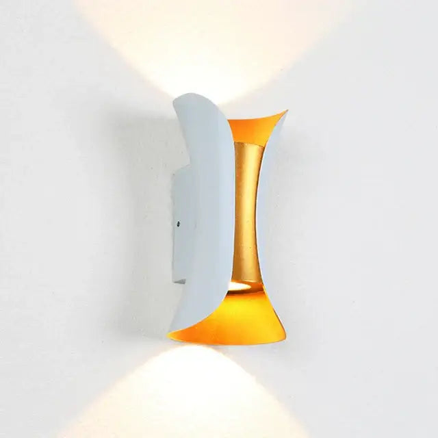 Modern gold & black led wall light garden decor sconce