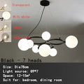 Modern gold black magic bean ceiling chandelier dining room light