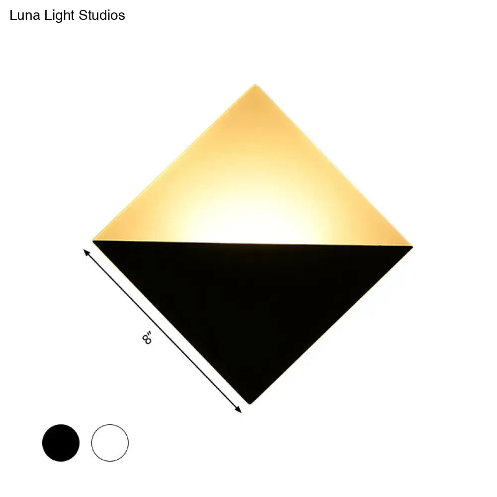 Modern gold & black square wall sconce bedroom led light fixture