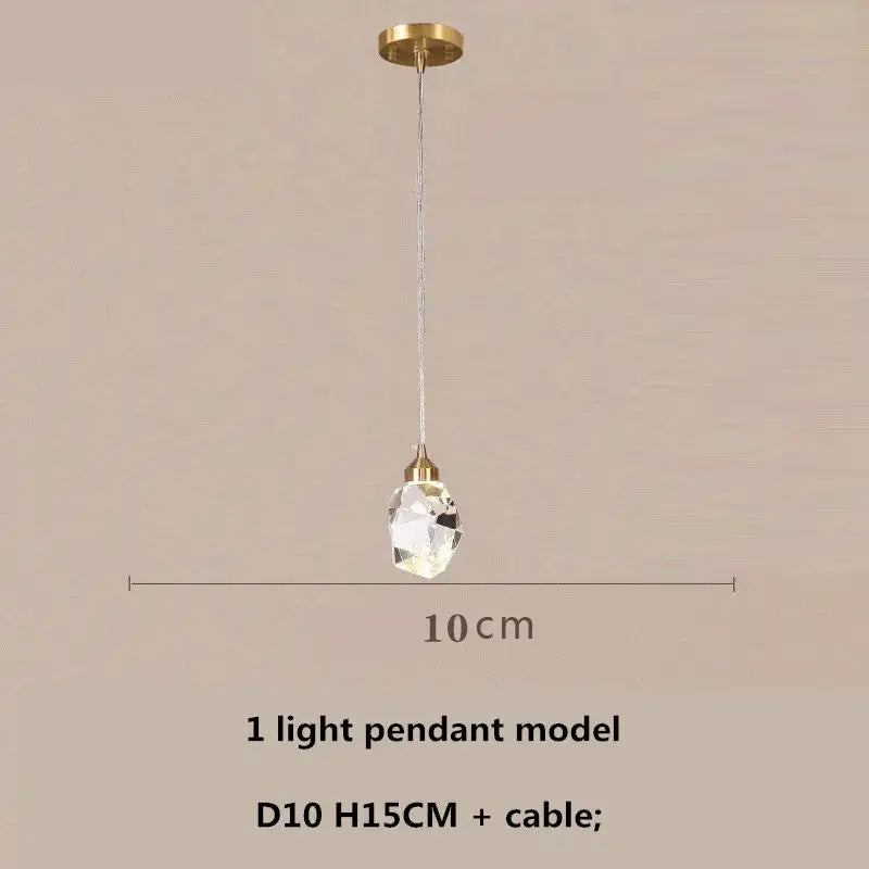 Modern gold & blue dimmable crystal chandelier dining room light
