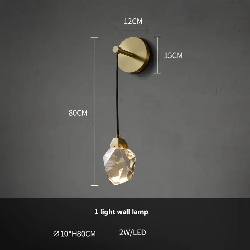 Modern gold & blue dimmable crystal chandelier dining room light