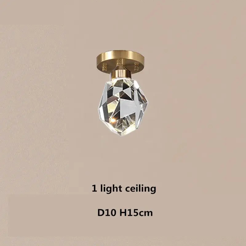 Modern gold & blue dimmable crystal chandelier dining room light