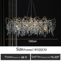 Modern gold branch crystal chandelier dining room led light