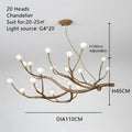 Modern gold branch glass bubble resin pendant light dining room