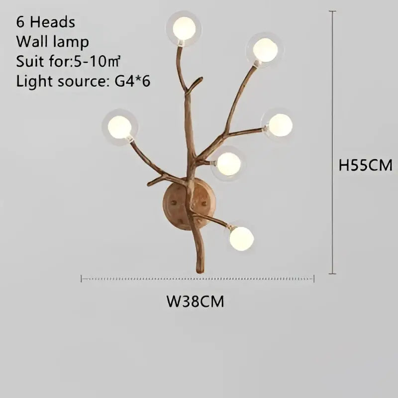 Modern gold branch glass bubble resin pendant light dining room