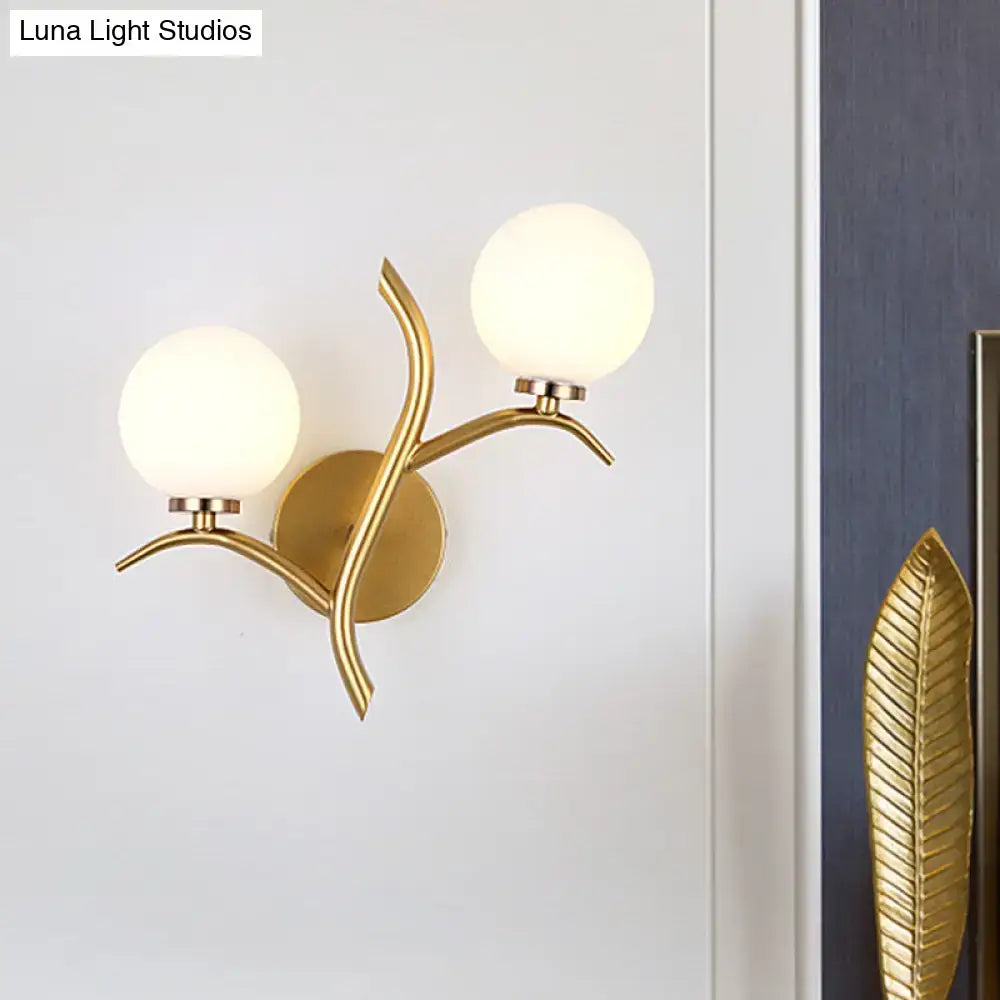 Modern gold branch wall light fixture living room sconce