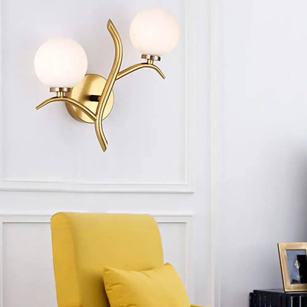 Modern gold branch wall light fixture living room sconce