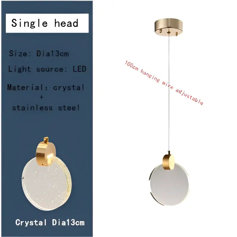 Modern gold bubble crystal ceiling pendant light for villa staircase