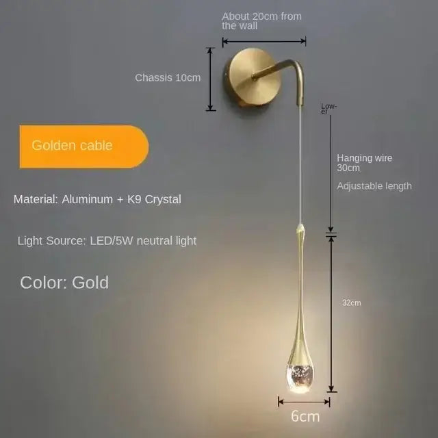 Modern gold bubble crystal chandelier dining room pendant light