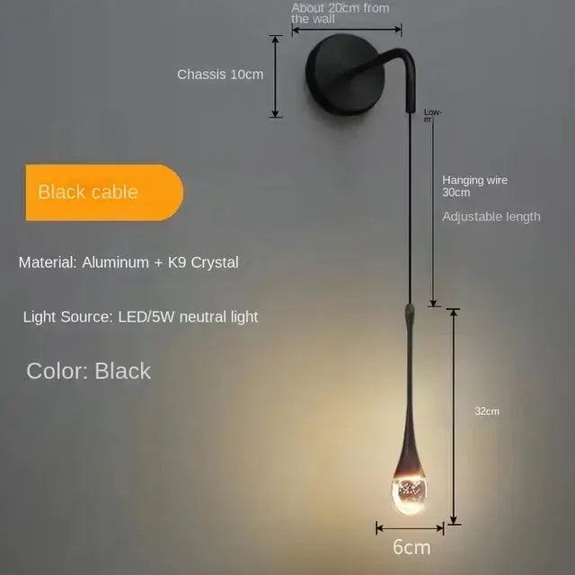 Modern gold bubble crystal chandelier dining room pendant light