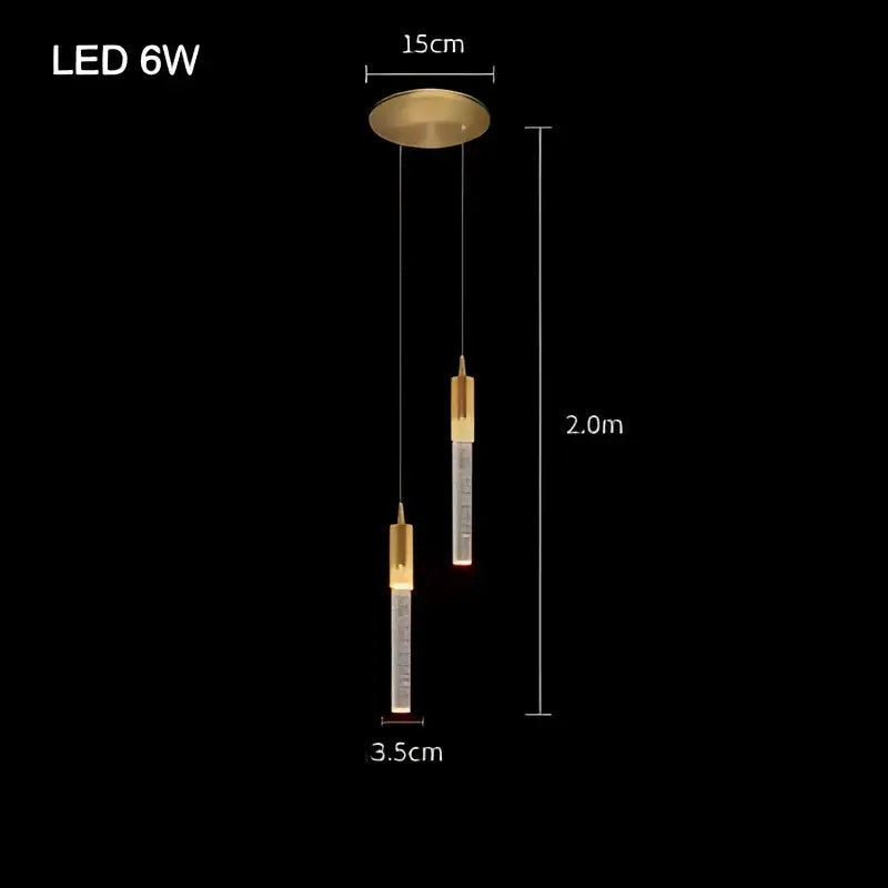 Modern gold bubble crystal chandelier dining room pendant light