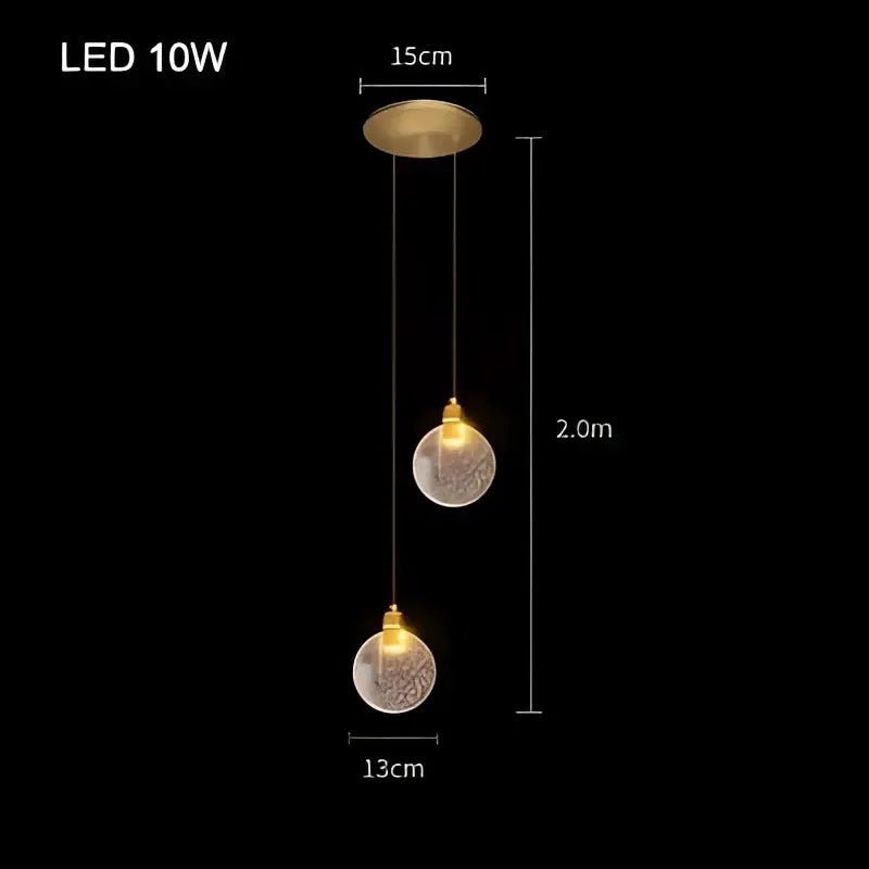 Modern gold bubble crystal chandelier dining room pendant light