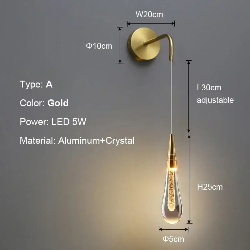 Modern gold bubble crystal chandelier dining room pendant light