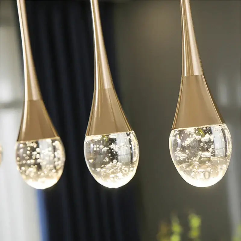 Modern gold bubble crystal chandelier dining room pendant light