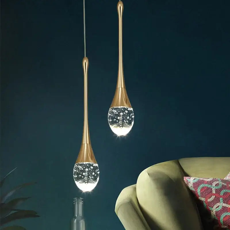 Modern gold bubble crystal chandelier dining room pendant light