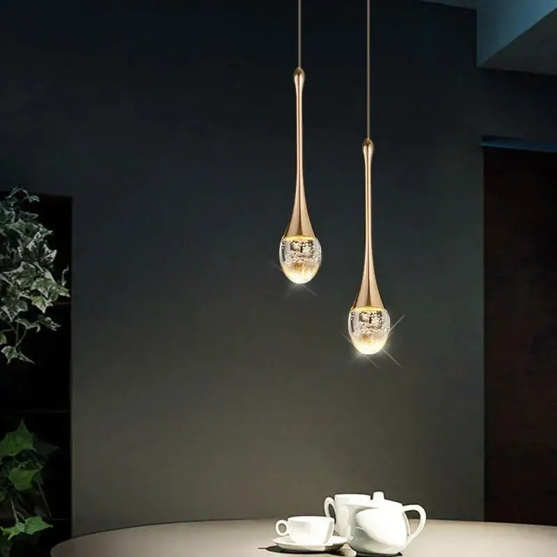 Modern gold bubble crystal chandelier dining room pendant light
