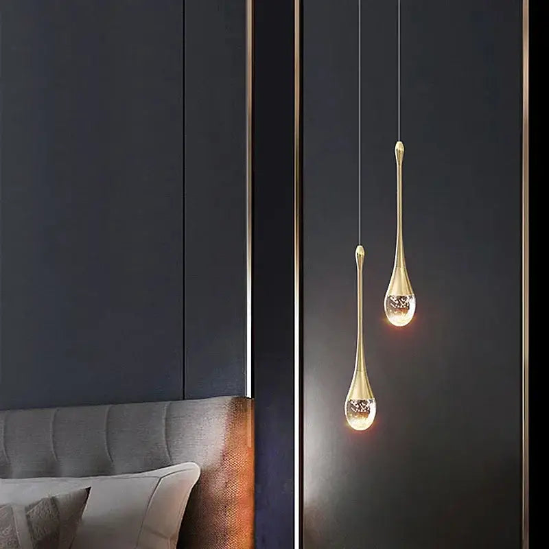 Modern gold bubble crystal chandelier dining room pendant light
