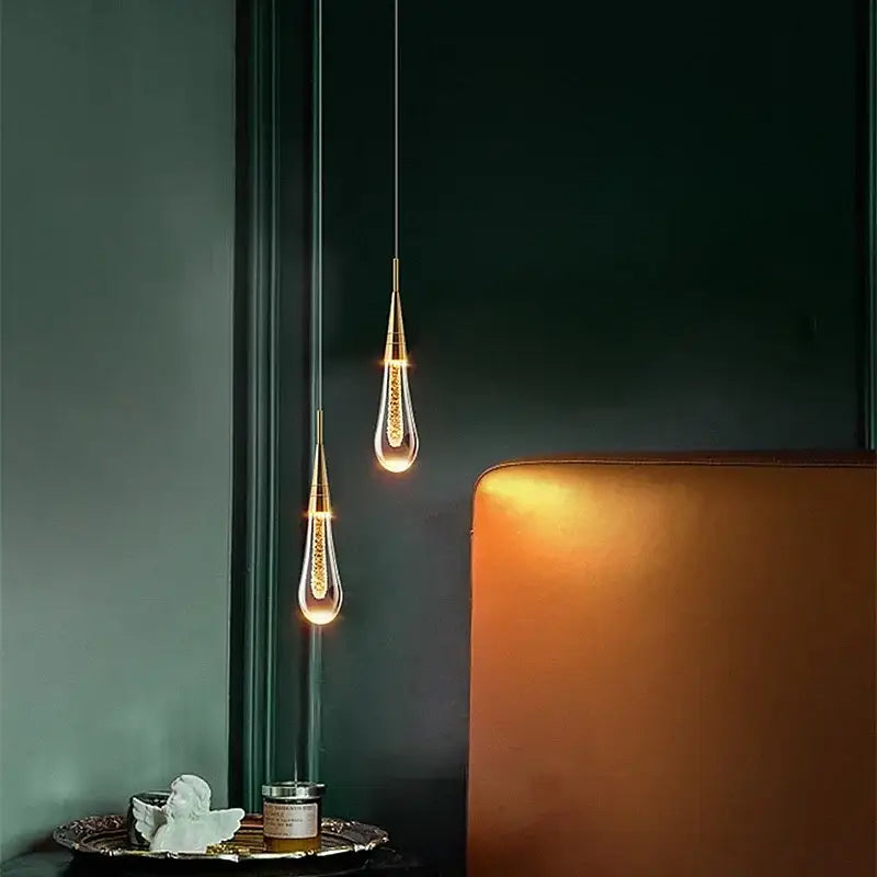 Modern gold bubble crystal chandelier dining room pendant light