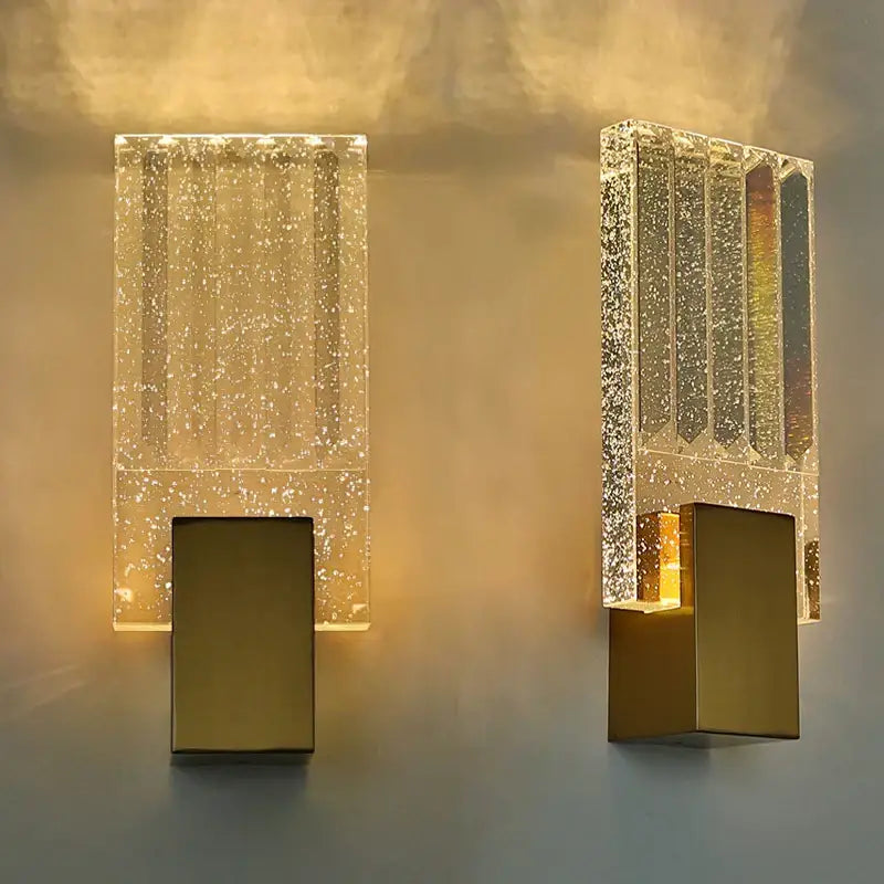 Modern gold bubble crystal led wall sconces living room light