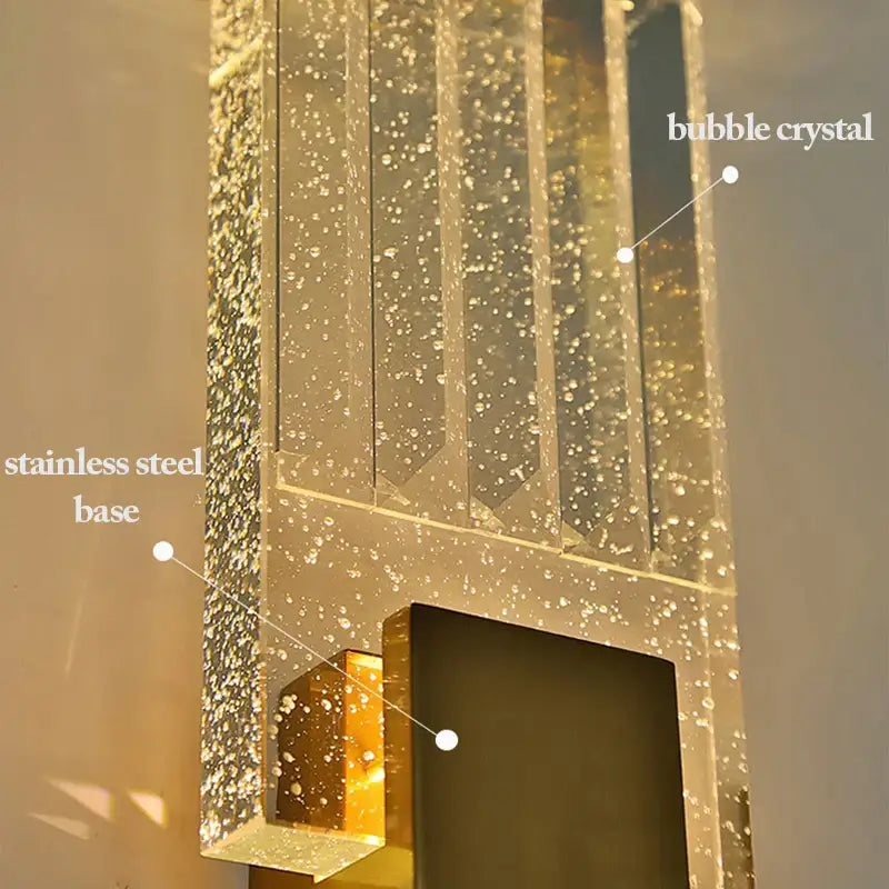 Modern gold bubble crystal led wall sconces living room light
