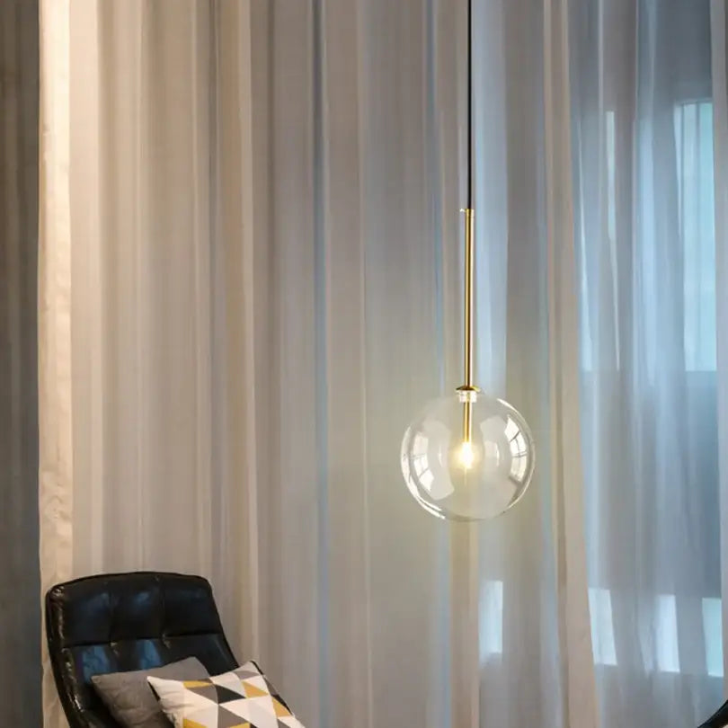 Modern gold bubble glass ball pendant light for kitchen