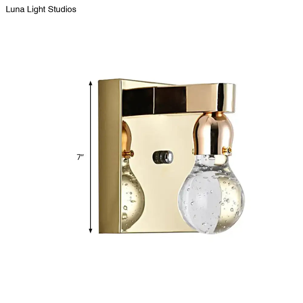 Modern gold bulb shaped crystal wall sconce bedroom 110v-120v light