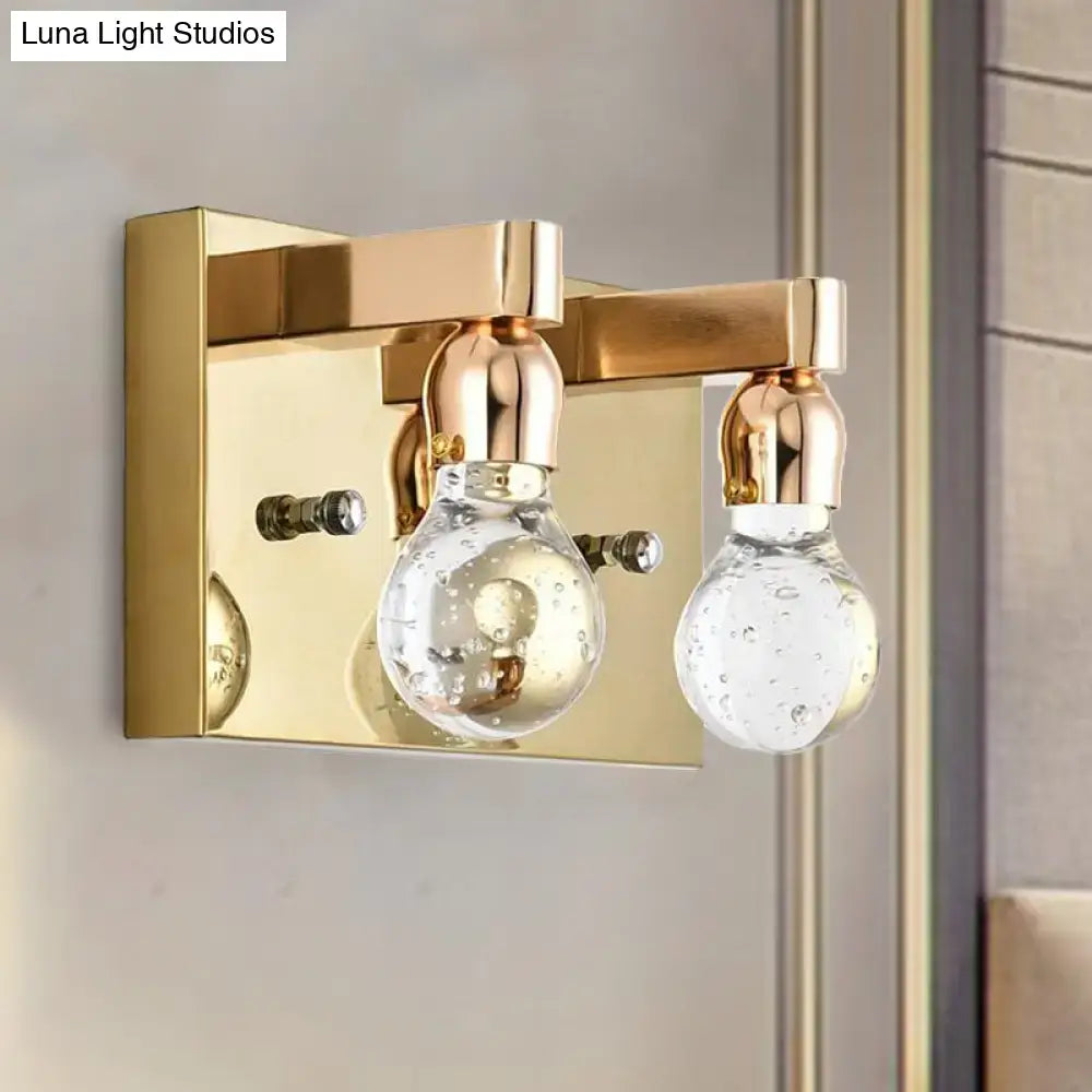 Modern gold bulb shaped crystal wall sconce bedroom 110v-120v light